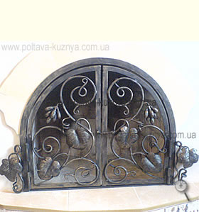Forged fireplace accessories, lattice, protection, scoop